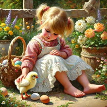 Load image into Gallery viewer, Cute Girl 40*40CM(Canvas) Full Round Drill Diamond Painting