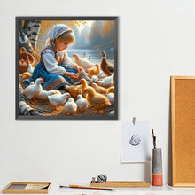 Load image into Gallery viewer, Cute Girl 40*40CM(Canvas) Full Round Drill Diamond Painting