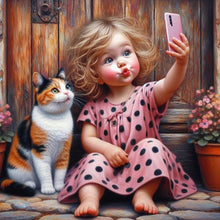 Load image into Gallery viewer, Cute Girl 40*40CM(Canvas) Full Round Drill Diamond Painting