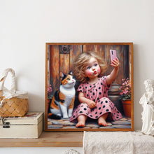 Load image into Gallery viewer, Cute Girl 40*40CM(Canvas) Full Round Drill Diamond Painting