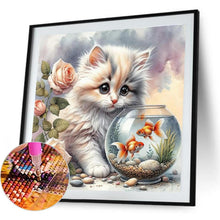 Load image into Gallery viewer, Cute Cat 30*30CM(Canvas) Full Round Drill Diamond Painting