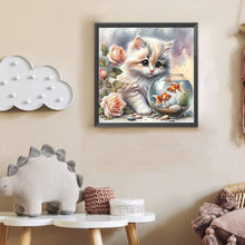 Load image into Gallery viewer, Cute Cat 30*30CM(Canvas) Full Round Drill Diamond Painting