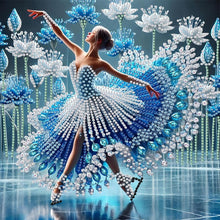 Load image into Gallery viewer, Girl Dancing On Ice 30*30CM(Canvas) Partial Special Shaped Drill Diamond Painting