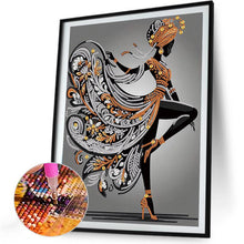 Load image into Gallery viewer, Black Girl 30*40CM(Canvas) Partial Special Shaped Drill Diamond Painting