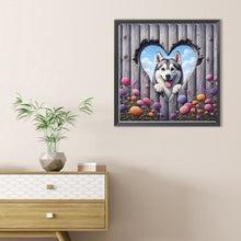 Load image into Gallery viewer, Heartwarming Dahlia Husky-Dog 30*30CM(Canvas) Full Round Drill Diamond Painting