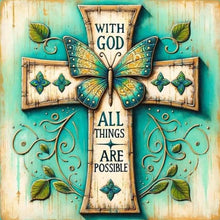 Load image into Gallery viewer, Cross Butterfly 30*30CM(Canvas) Full Round Drill Diamond Painting