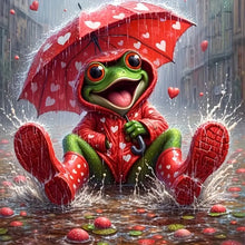 Load image into Gallery viewer, Partial AB - Frog With Umbrella 40*40CM(Picture) Full Square Drill Diamond Painting