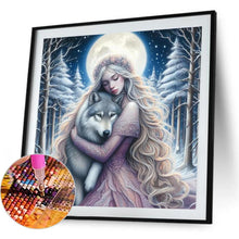 Load image into Gallery viewer, Purple-Haired Girl And The Wolf 40*40CM(Canvas) Full Round Drill Diamond Painting