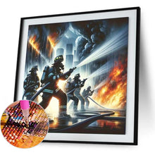 Load image into Gallery viewer, Firefighters In An American Fire 40*40CM(Picture) Full Square Drill Diamond Painting
