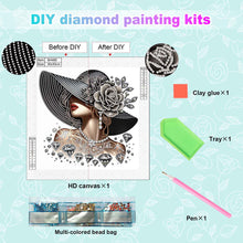 Load image into Gallery viewer, Elegant Woman In A Top Hat 30*30CM(Canvas) Partial Special Shaped Drill Diamond Painting