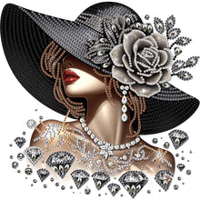 Load image into Gallery viewer, Elegant Woman In A Top Hat 30*30CM(Canvas) Partial Special Shaped Drill Diamond Painting