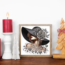 Load image into Gallery viewer, Elegant Woman In A Top Hat 30*30CM(Canvas) Partial Special Shaped Drill Diamond Painting