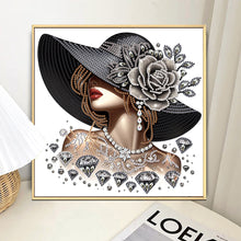Load image into Gallery viewer, Elegant Woman In A Top Hat 30*30CM(Canvas) Partial Special Shaped Drill Diamond Painting