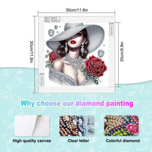 Load image into Gallery viewer, Elegant Woman In A Top Hat 30*30CM(Canvas) Partial Special Shaped Drill Diamond Painting