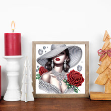 Load image into Gallery viewer, Elegant Woman In A Top Hat 30*30CM(Canvas) Partial Special Shaped Drill Diamond Painting