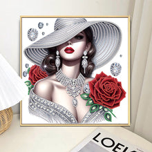 Load image into Gallery viewer, Elegant Woman In A Top Hat 30*30CM(Canvas) Partial Special Shaped Drill Diamond Painting