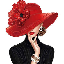 Load image into Gallery viewer, Elegant Woman In A Top Hat 30*30CM(Canvas) Partial Special Shaped Drill Diamond Painting