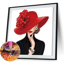 Load image into Gallery viewer, Elegant Woman In A Top Hat 30*30CM(Canvas) Partial Special Shaped Drill Diamond Painting