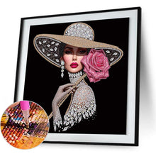 Load image into Gallery viewer, Elegant Woman In A Top Hat 30*30CM(Canvas) Partial Special Shaped Drill Diamond Painting