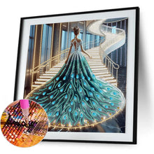 Load image into Gallery viewer, Girl In A Dress With A Skirt Hem 30*30CM(Canvas) Partial Special Shaped Drill Diamond Painting