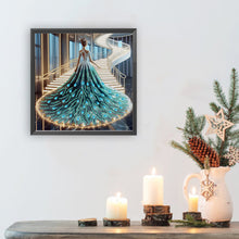 Load image into Gallery viewer, Girl In A Dress With A Skirt Hem 30*30CM(Canvas) Partial Special Shaped Drill Diamond Painting