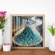Load image into Gallery viewer, Girl In A Dress With A Skirt Hem 30*30CM(Canvas) Partial Special Shaped Drill Diamond Painting