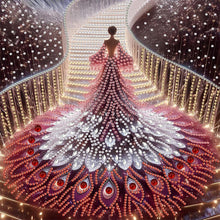 Load image into Gallery viewer, Girl In A Dress With A Skirt Hem 30*30CM(Canvas) Partial Special Shaped Drill Diamond Painting