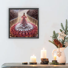 Load image into Gallery viewer, Girl In A Dress With A Skirt Hem 30*30CM(Canvas) Partial Special Shaped Drill Diamond Painting