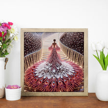 Load image into Gallery viewer, Girl In A Dress With A Skirt Hem 30*30CM(Canvas) Partial Special Shaped Drill Diamond Painting