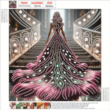 Load image into Gallery viewer, Girl In A Dress With A Skirt Hem 30*30CM(Canvas) Partial Special Shaped Drill Diamond Painting