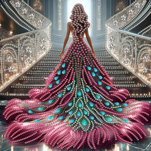 Load image into Gallery viewer, Girl In A Dress With A Skirt Hem 30*30CM(Canvas) Partial Special Shaped Drill Diamond Painting