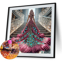 Load image into Gallery viewer, Girl In A Dress With A Skirt Hem 30*30CM(Canvas) Partial Special Shaped Drill Diamond Painting
