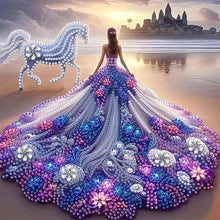 Load image into Gallery viewer, Girl In A Dress With A Skirt Hem 30*30CM(Canvas) Partial Special Shaped Drill Diamond Painting