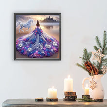 Load image into Gallery viewer, Girl In A Dress With A Skirt Hem 30*30CM(Canvas) Partial Special Shaped Drill Diamond Painting