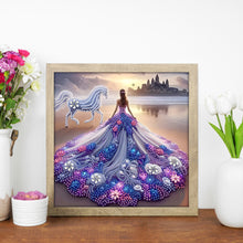 Load image into Gallery viewer, Girl In A Dress With A Skirt Hem 30*30CM(Canvas) Partial Special Shaped Drill Diamond Painting