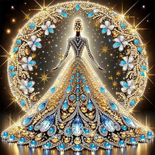 Load image into Gallery viewer, Girl In A Dress With A Skirt Hem 30*30CM(Canvas) Partial Special Shaped Drill Diamond Painting