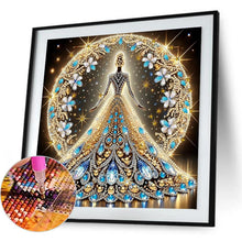 Load image into Gallery viewer, Girl In A Dress With A Skirt Hem 30*30CM(Canvas) Partial Special Shaped Drill Diamond Painting