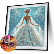 Load image into Gallery viewer, Girl In A Dress With A Skirt Hem 30*30CM(Canvas) Partial Special Shaped Drill Diamond Painting