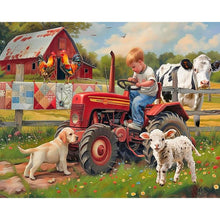 Load image into Gallery viewer, Farm Child 50*40CM(Canvas) Full Round Drill Diamond Painting