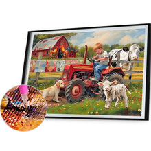 Load image into Gallery viewer, Farm Child 50*40CM(Canvas) Full Round Drill Diamond Painting
