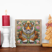Load image into Gallery viewer, Lion In Flowers 30*30CM(Canvas) Partial Special Shaped Drill Diamond Painting