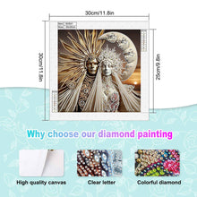 Load image into Gallery viewer, Abstract Art Sun And Moon Goddess 30*30CM(Canvas) Partial Special Shaped Drill Diamond Painting