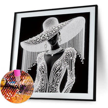 Load image into Gallery viewer, Elegant Lady In A Top Hat-Woman 30*30CM(Canvas) Partial Special Shaped Drill Diamond Painting