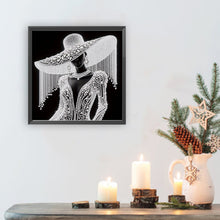 Load image into Gallery viewer, Elegant Lady In A Top Hat-Woman 30*30CM(Canvas) Partial Special Shaped Drill Diamond Painting