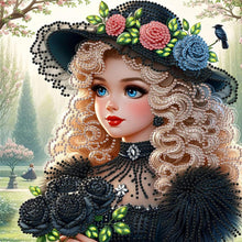 Load image into Gallery viewer, Elegant Little Girl 30*30CM(Canvas) Partial Special Shaped Drill Diamond Painting