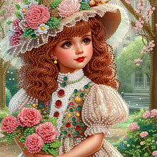 Load image into Gallery viewer, Elegant Little Girl 30*30CM(Canvas) Partial Special Shaped Drill Diamond Painting