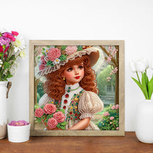 Load image into Gallery viewer, Elegant Little Girl 30*30CM(Canvas) Partial Special Shaped Drill Diamond Painting
