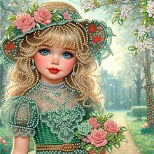Load image into Gallery viewer, Elegant Little Girl 30*30CM(Canvas) Partial Special Shaped Drill Diamond Painting
