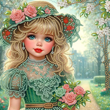 Load image into Gallery viewer, Elegant Little Girl 30*30CM(Canvas) Partial Special Shaped Drill Diamond Painting