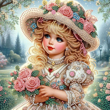 Load image into Gallery viewer, Elegant Little Girl 30*30CM(Canvas) Partial Special Shaped Drill Diamond Painting